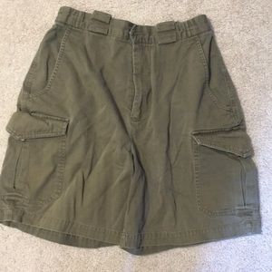 Army green cargo shorts